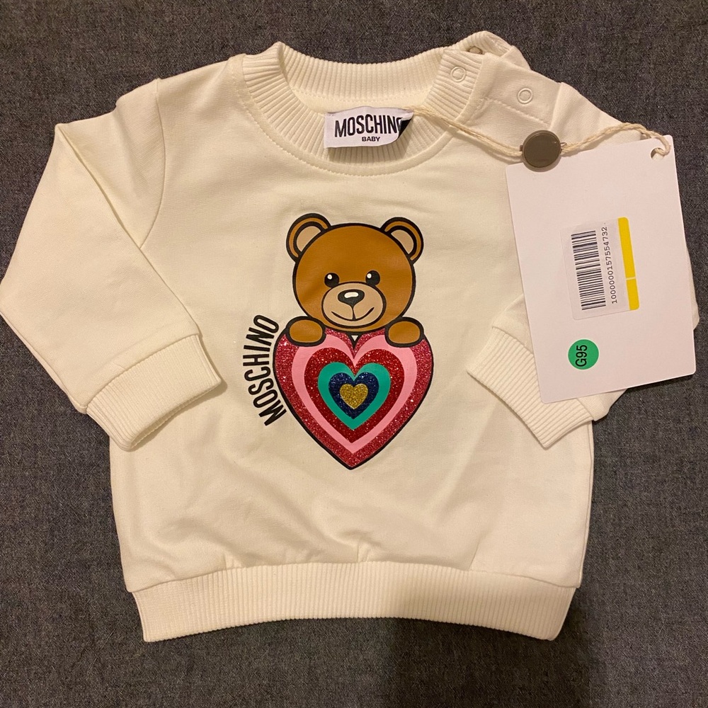 Moschino baby size 6m sweatshirt NWT